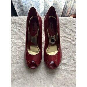 Damita K Red Peep Toe Heels